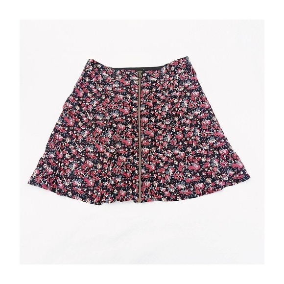 Anthropologie Flower Print Flared Skirt SZ L - Picture 1 of 7
